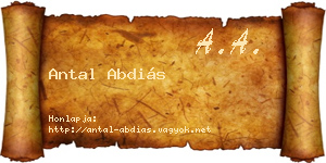 Antal Abdiás névjegykártya